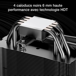 Be quiet! pure rock 3 noir ventirad radiateur, très haute performance de refroidissement, 4 caloducs noirs haute performance ave