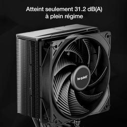 Be quiet! pure rock 3 noir ventirad radiateur, très haute performance de refroidissement, 4 caloducs noirs haute performance ave