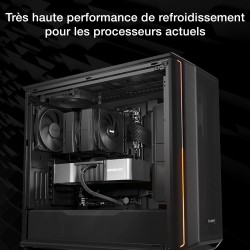 Be quiet! pure rock pro 3 noir ventirad radiateur, très haute performance de refroidissement, 6 caloducs noirs 6 mm haute perfor