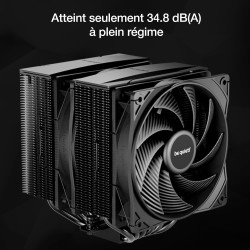 Be quiet! pure rock pro 3 noir ventirad radiateur, très haute performance de refroidissement, 6 caloducs noirs 6 mm haute perfor
