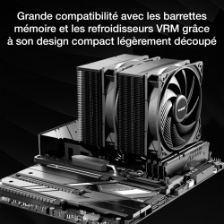 Be quiet! pure rock pro 3 noir ventirad radiateur, très haute performance de refroidissement, 6 caloducs noirs 6 mm haute perfor