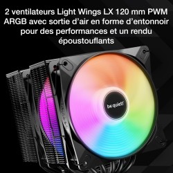 be quiet! Pure Rock Pro 3 LX ventirad radiateur, très haute performance de refroidissement, 6 caloducs 6 mm haute performance, 2