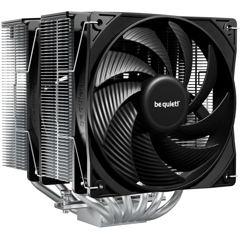 Be quiet! pure rock pro 3 argent ventirad radiateur, très haute performance de refroidissement, 6 caloducs plaqués nickel 6 mm h