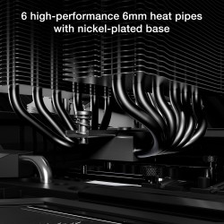 Be quiet! pure rock pro 3 argent ventirad radiateur, très haute performance de refroidissement, 6 caloducs plaqués nickel 6 mm h