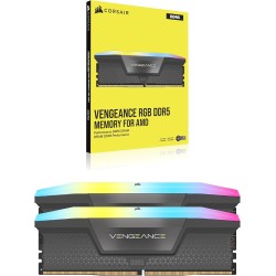 Corsair Vengeance RGB DDR5 RAM 64Go (2x32Go) 6000MHz CL30 AMD Expo Intel XMP 3.0 Mémoire d'Ordinateur – Gris (CMH64GX5M2B6000Z30