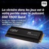 Crucial T500 SSD 2To PCIe Gen4 NVMe M.2 avec Dissipateur, Jusqu’à 7400 Mo/s, Compatible PlayStation 5, TLC NAND, Ordinateur de B