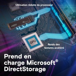 Crucial T500 SSD 2To PCIe Gen4 NVMe M.2, Jusqu’à 7400 Mo/s, TLC NAND, Compatible avec Ordinateur Portable et de Bureau, Disque D