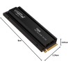 Crucial T500 SSD 1To PCIe Gen4 NVMe M.2 avec Dissipateur, Jusqu’à 7300 Mo/s, Compatible PlayStation 5, TLC NAND, Ordinateur de B