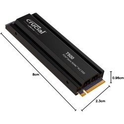 Crucial T500 SSD 4To PCIe Gen4 NVMe M.2 avec Dissipateur, Jusqu’à 7000 Mo/s, Compatible PlayStation 5, TLC NAND, Ordinateur de B