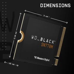 Wd_noir sn770m ssd 2 to, disque ssd interne, m.2230 nvme ssd, lecture jusqu'à 5150 mo/s, disque de jeu pour appareils de jeu por