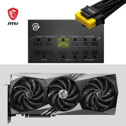Msi mag a850gl pcie5 alimentation, 850w, 80 plus or, entièrement modulaire, atx 3.0, support gpu pcie 5.0, ventilateur fdb 120mm