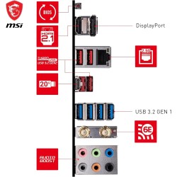 MSI B650 GAMING PLUS WIFI Carte mère, ATX - Pour processeurs AMD Ryzen 9000, 8000 & 7000, AM5 - VRM double rail 14+2 phases, DDR