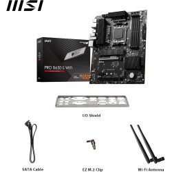 MSI Pro B650-S WiFi Carte mère, ATX - pour Les processeurs AMD Ryzen 9000, 8000 & 7000, AM5 - DDR5 Memory Boost 6000+MHz/OC, 2 x