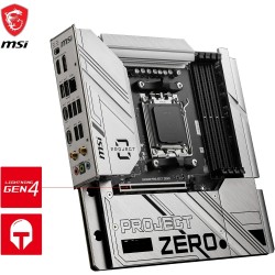 MSI B650M Project Zero Carte-mère Micro-ATX à connecteurs arrière - pour processeurs AMD Ryzen 7000 à 9000, AM5 - Alimentation d