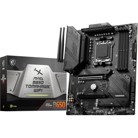 MSI MAG B650 TOMAHAWK WIFI Carte mère, ATX - pour Processeurs AMD Ryzen 7000, AM5 - VRM Duet Rail 14 Phases, SPS 80 A - DDR5 Mem