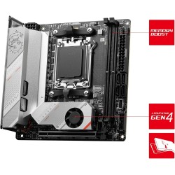 MSI MPG B650I Edge WiFi Carte mère, Mini-ITX - pour Processeurs AMD Ryzen 7000 à 9000, AM5 - VRM 8 Phases directes, SPS 80 A, DD