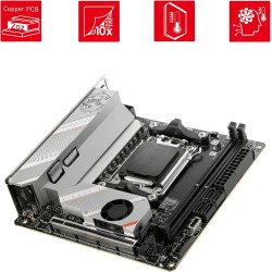MSI MPG B650I Edge WiFi Carte mère, Mini-ITX - pour Processeurs AMD Ryzen 7000 à 9000, AM5 - VRM 8 Phases directes, SPS 80 A, DD