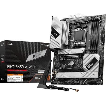 MSI Pro B650-A WiFi Carte mère, ATX - pour processeurs AMD Ryzen 9000, 8000 & 7000, AM5 - DDR5 Memory Boost 7600+MHz/OC, 2 x PCI