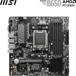 MSI Pro B650M-P Carte Mère, Micro-ATX - pour Processeurs AMD Ryzen 9000, 8000 & 7000, AM5 - DDR5 Memory Boost 6000+MHz/OC, 1 x P
