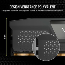CORSAIR Vengeance DDR5 RAM 32GB (2x16GB) 6000MHz CL36 AMD Expo Mémoire Informatique Compatible iCUE - Gris (CMK32GX5M2E6000Z36)