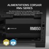 Corsair rm850x alimentation atx entièrement modulaire et silencieuse – conformité atx 3.1 – prise en charge pcie 5.1 – efficacit