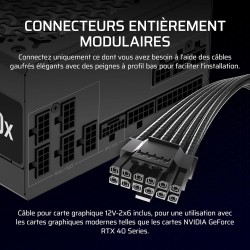 Corsair rm850x alimentation atx entièrement modulaire et silencieuse – conformité atx 3.1 – prise en charge pcie 5.1 – efficacit