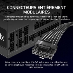 Corsair rm1000x alimentation atx entièrement modulaire et silencieuse – conformité atx 3.1 – prise en charge pcie 5.1 – efficaci