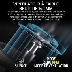Corsair rm1000x alimentation atx entièrement modulaire et silencieuse – conformité atx 3.1 – prise en charge pcie 5.1 – efficaci