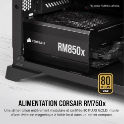 Corsair rm750x 80 plus or 750 watts bloc d’alimentation atx entièrement modulaire (ventilateur à lévitation magnétique de 135 mm