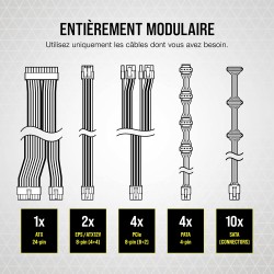 Corsair rm750x 80 plus or 750 watts bloc d’alimentation atx entièrement modulaire (ventilateur à lévitation magnétique de 135 mm