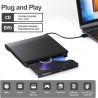 Lecteur CD Externe USB 3.0 et Type-C Portable CD/DVD +/-RW Graveur DVD Externe, Ultra Mince Lecteur DVD Externe pour PC Laptop D