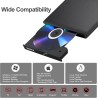 Lecteur CD Externe USB 3.0 et Type-C Portable CD/DVD +/-RW Graveur DVD Externe, Ultra Mince Lecteur DVD Externe pour PC Laptop D
