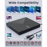 Graveur DVD Externe USB 3.0 Type-C, Plug and Play CD/DVD +/-RW Drive, Mince Lecteur CD DVD Externe pour PC Portable de Bureau iM