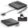 Lecteur CD DVD Externe pour PC, USB 3.0 et Type-C CD/DVD +/-RW Graveur Enregistreur, Mince Graveur DVD Externe pour PC Laptop De