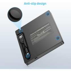 Lecteur CD DVD Externe pour PC, USB 3.0 et Type-C CD/DVD +/-RW Graveur Enregistreur, Mince Graveur DVD Externe pour PC Laptop De
