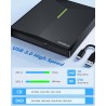 Graveur DVD Externe avec 4 Ports USB et 2 Emplacements pour Carte TF/SD, USB 3.0 Portable Lecteur CD Externe pour PC de Bureau, 