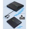 Graveur DVD Externe avec 4 Ports USB et 2 Emplacements pour Carte TF/SD, USB 3.0 Portable Lecteur CD Externe pour PC de Bureau, 