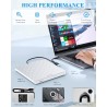 Lecteur CD/DVD Externe pour PC, USB 3.0 Type-C Portable Ultra Fin 13mm CD DVD +/-RW Drive, Plug & Play Graveur DVD Externe pour 