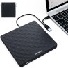 Graveur DVD Externe, Ultra Fin 13mm Portable Lecteur CD DVD +/-RW, USB 3.0 Type-C Plug & Play Lecteur CD Externe pour PC de Bure