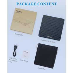 Graveur DVD Externe, Ultra Fin 13mm Portable Lecteur CD DVD +/-RW, USB 3.0 Type-C Plug & Play Lecteur CD Externe pour PC de Bure