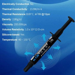 Pâte Thermique, 1.8g avec Toolkit de pâte pour CPU, pâte Thermique pour dissipateur Thermique pour IC/Processeur/CPU/Tout Refroi