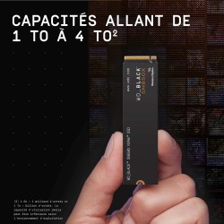 Wd_noir sn850x ssd 2 to, disque ssd interne, lecture jusqu'à 7300 mo/s, écriture jusqu'à 6,600 mb/s, gaming ssd, haute performan