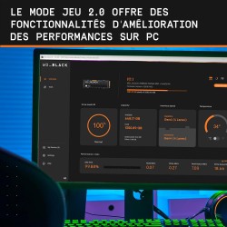 Wd_noir sn850x ssd 2 to, disque ssd interne, lecture jusqu'à 7300 mo/s, écriture jusqu'à 6,600 mb/s, gaming ssd, haute performan