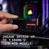 Wd_noir sn850x ssd 8 to, disque ssd interne, gaming ssd, haute performance disque de jeu, lecture jusqu'à 7200 mo/s, écriture ju