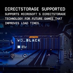 Wd_noir sn850x ssd 2 to, disque ssd interne avec dissipateur thermique, lecture jusqu'à 7300 mo/s, écriture jusqu'à 6600 mo/s, h