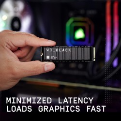 Wd_noir sn850x ssd 2 to, disque ssd interne avec dissipateur thermique, lecture jusqu'à 7300 mo/s, écriture jusqu'à 6600 mo/s, h