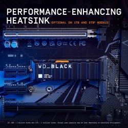 Wd_noir sn850x ssd 4 to, disque ssd interne avec dissipateur thermique, gaming ssd, haute performance disque de jeu, lecture jus