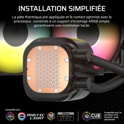 CORSAIR Nautilus 360 RS ARGB Refroidisseur Liquide pour CPU – 360mm AIO – Faible Bruit – Connexion Directe de Carte Mère – Intel