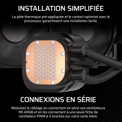 CORSAIR Nautilus 360 RS Refroidisseur Liquide pour CPU – 360mm AIO – Faible Bruit – Connexion Directe de Carte Mère – Intel LGA 
