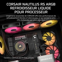 CORSAIR Nautilus 240 RS ARGB Refroidisseur Liquide pour CPU – 240mm AIO – Faible Bruit – Connexion Directe de Carte Mère – Intel
